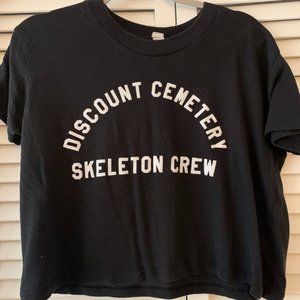 DISCOUNT CEMETERY SKELETON CREW MISFITS 138 HALLOWEEN HORROR CROP TOP MEDIUM